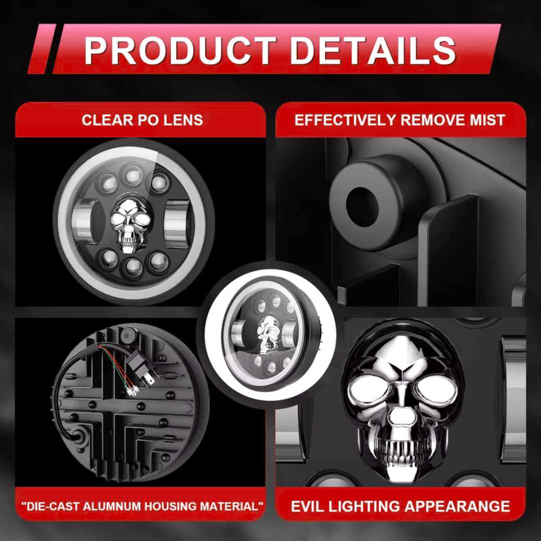 RGB Skull Headlight