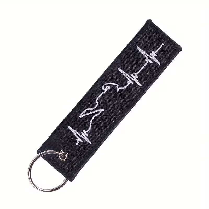 Biker Heartbeat Keychain